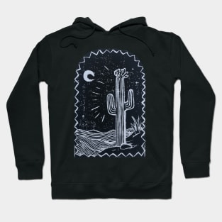 DESERT CACTUS Southwestern Mexico Aesthetic Nature Lover Ink Illustration Hoodie